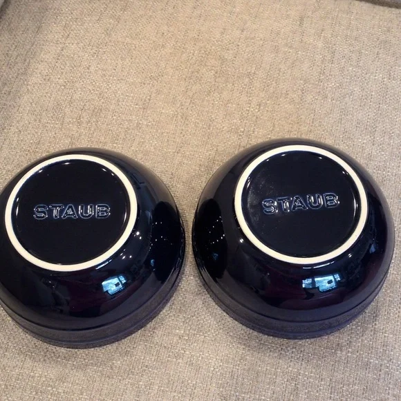 Staub Stoneware Bowls, Set of Two, Color Blue - Picture 3 of 10